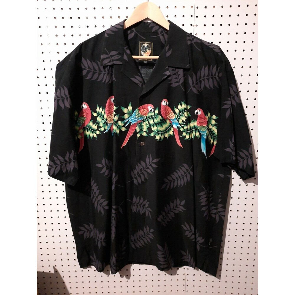 KOKO ISLAND Mens Hawaiian Parrot Button Shirt XXL California